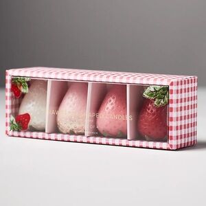NWT Anthropologie Strawberry Shaped Candles